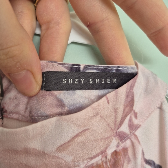 Suzy Shier Women's Romantic Feminine Pink Floral Halter Rose Dress Size M - Picture 6 of 9